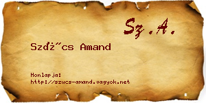 Szűcs Amand névjegykártya