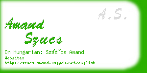 amand szucs business card